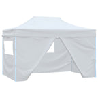 Vidaxl partytent met 4 zijwanden inklapbaar 280x410x315 cm staal wit