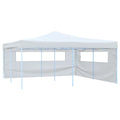 VidaXL Prieel inklapbaar met 2 zijwanden 5x5 m wit