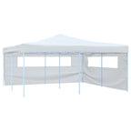 VidaXL Prieel inklapbaar met 2 zijwanden 5x5 m wit