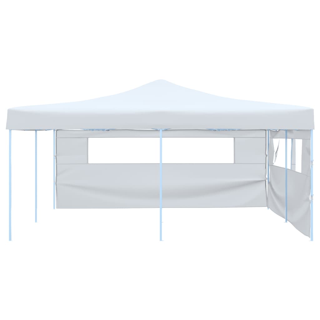 VidaXL Prieel inklapbaar met 2 zijwanden 5x5 m wit