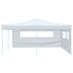 VidaXL Prieel inklapbaar met 2 zijwanden 5x5 m wit