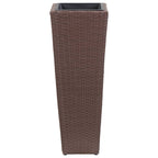 VidaXL Plantenbak verhoogd 30x30x80 cm poly rattan bruin