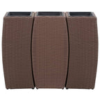 VidaXL Plantenbakken verhoogd 3 st poly rattan bruin