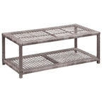VidaXL Schoenenbank 80x40x30 cm poly rattan grijs