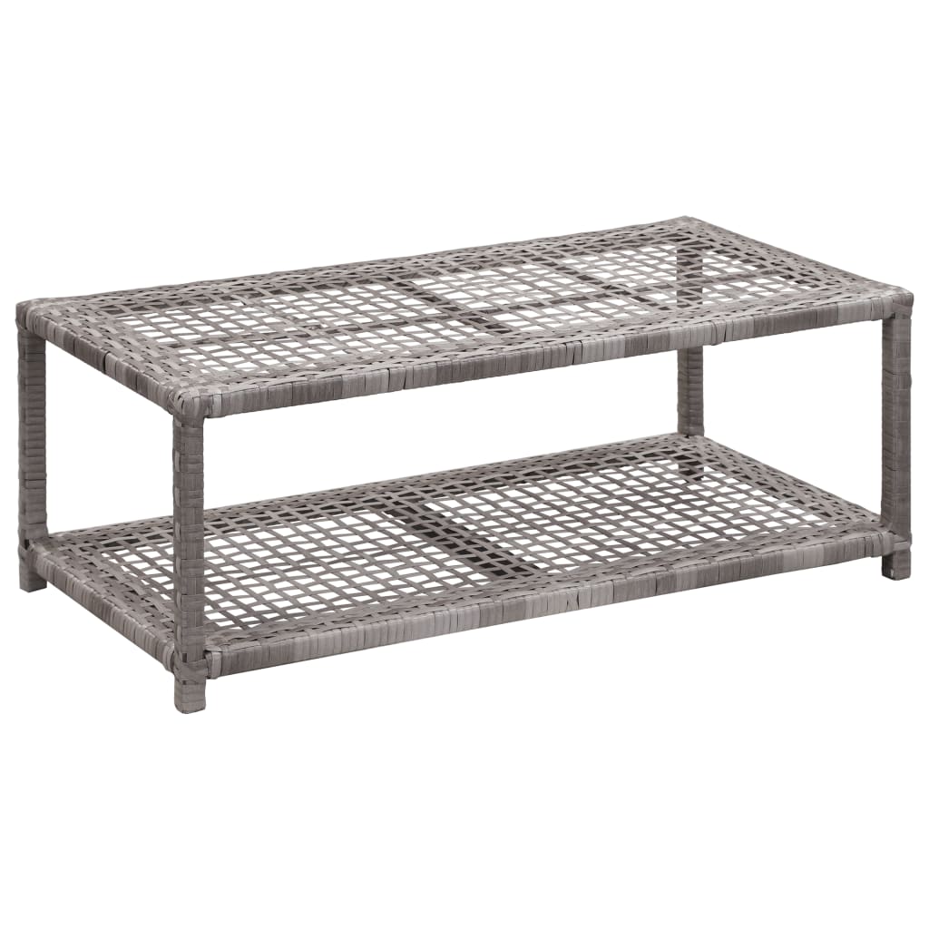 VidaXL Schoenenbank 80x40x30 cm poly rattan grijs