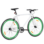 Vidaxl fiets met vaste versnelling 700 c 51 cm wit en groen