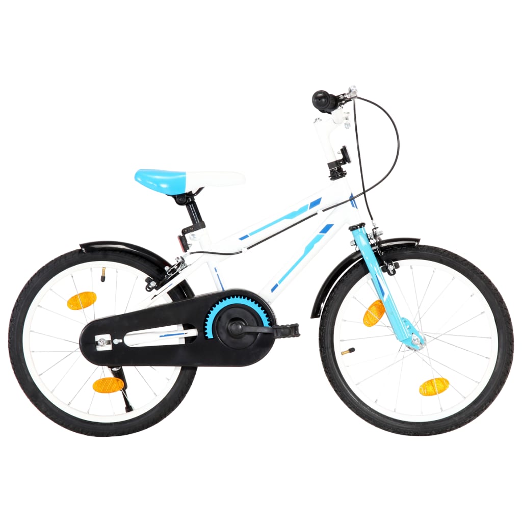 VidaXL Kinderfiets 18 inch blauw en wit