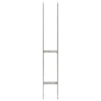 Vidaxl grondankers 2 st 8x6x60 cm gegalvaniseerd staal zilverkleurig