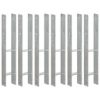 Vidaxl grondankers 6 st 9x6x60 cm gegalvaniseerd staal zilverkleurig