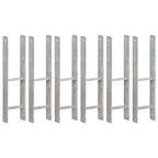 Vidaxl grondankers 6 st 14x6x60 cm gegalvaniseerd staal zilverkleurig
