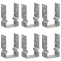 Vidaxl grondankers 6 st 9x6x15 cm gegalvaniseerd staal zilverkleurig