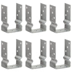 Vidaxl grondankers 6 st 9x6x15 cm gegalvaniseerd staal zilverkleurig