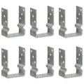 VidaXL Grondankers 6 st 10x6x15 cm gegalvaniseerd staal zilverkleurig