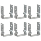 Vidaxl grondankers 6 st 12x6x15 cm gegalvaniseerd staal zilverkleurig