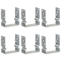 Vidaxl grondankers 6 st 14x6x15 cm gegalvaniseerd staal zilverkleurig