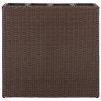 Vidaxl plantenbak verhoogd met 4 potten 2 st poly rattan bruin