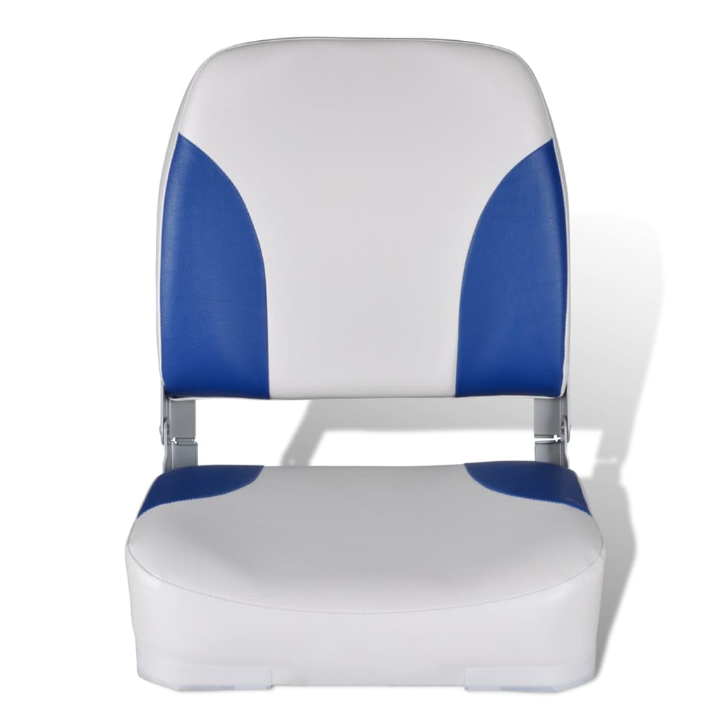 Vidaxl bootstoelen 2 st inklapbare rugleuning 41x36x48 cm blauw wit