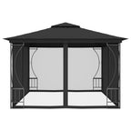 Vidaxl prieel met netten 300x400x265 cm antracietkleurig