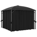 VidaXL Prieel met gordijnen 300x300x265 cm antraciet