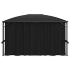 VidaXL Prieel met gordijnen 400x300x265 cm antraciet