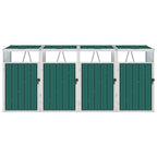 VidaXL Afvalbakberging vierdubbel 286x81x121 cm staal groen