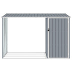 VidaXL Brandhoutschuur 245x98x159 cm gegalvaniseerd staal grijs