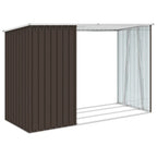 Vidaxl brandhoutschuur 245x98x159 cm gegalvaniseerd staal bruin