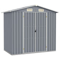 VidaXL Tuinschuur 205x129x183 cm gegalvaniseerd staal grijs