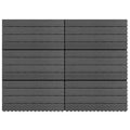 Vidaxl tegels 6 st 1m² 60x30 cm hkc grijs