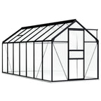 VidaXL Tuinkas met basisframe 8,17 m³ aluminium antracietkleurig