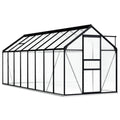 VidaXL Tuinkas met basisframe 9,31 m³ aluminium antracietkleurig