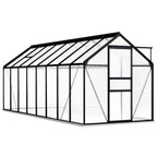 VidaXL Tuinkas met basisframe 9,31 m³ aluminium antracietkleurig