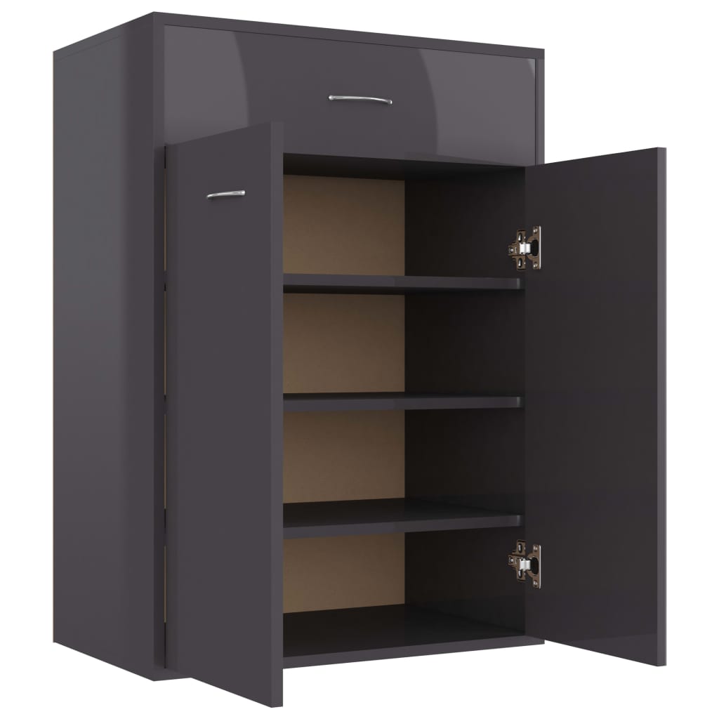 VidaXL Schoenenkast 60x35x84 cm bewerkt hout hoogglans grijs