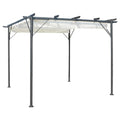 VidaXL Pergola met uitschuifbaar dak 3x3 m staal crémewit