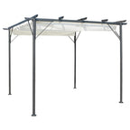 VidaXL Pergola met uitschuifbaar dak 3x3 m staal crémewit