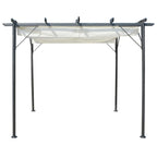 VidaXL Pergola met uitschuifbaar dak 3x3 m staal crémewit