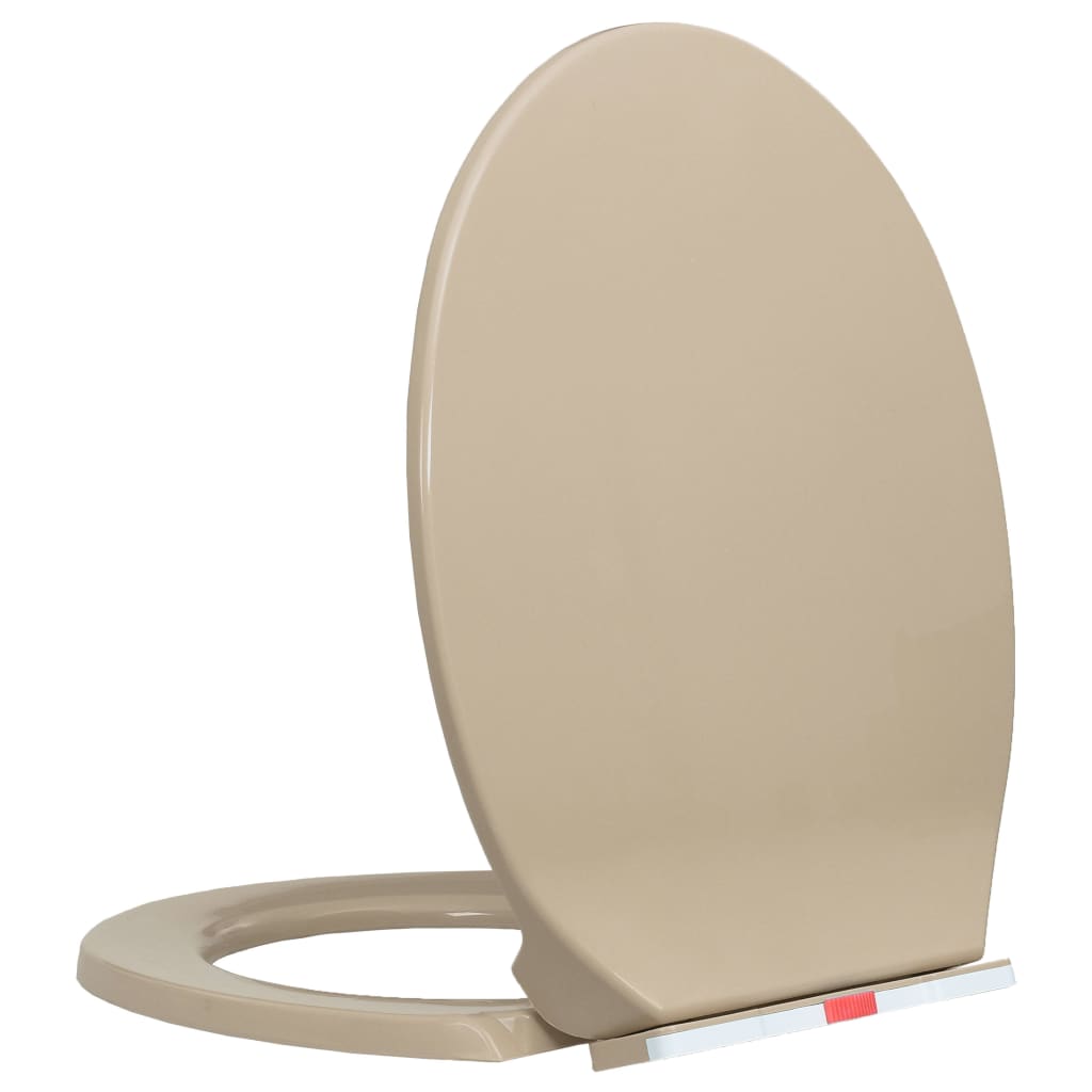 Vidaxl toiletbril soft-close en quick-release ovaal beige