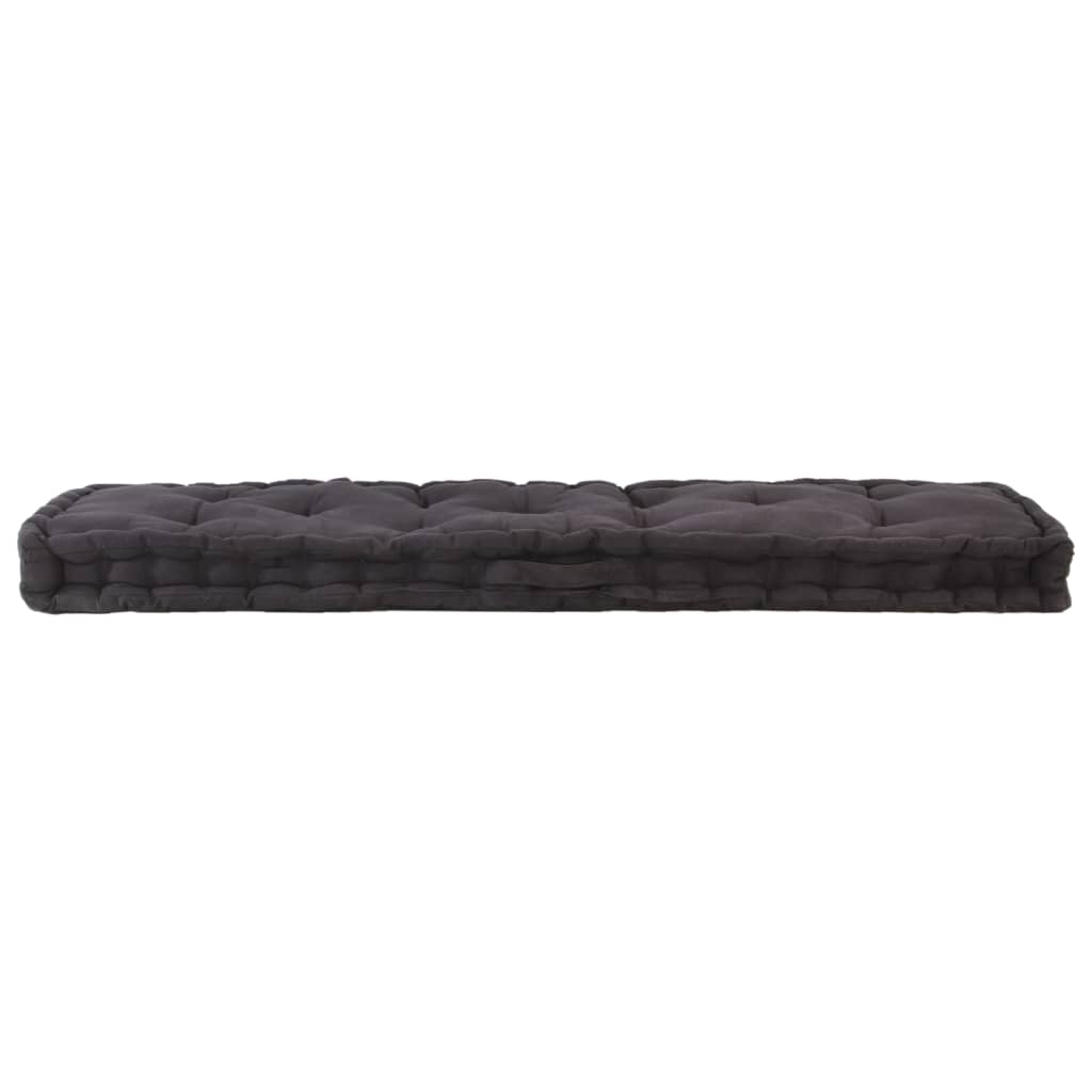Vidaxl palletvloerkussen 120x40x7 cm katoen zwart