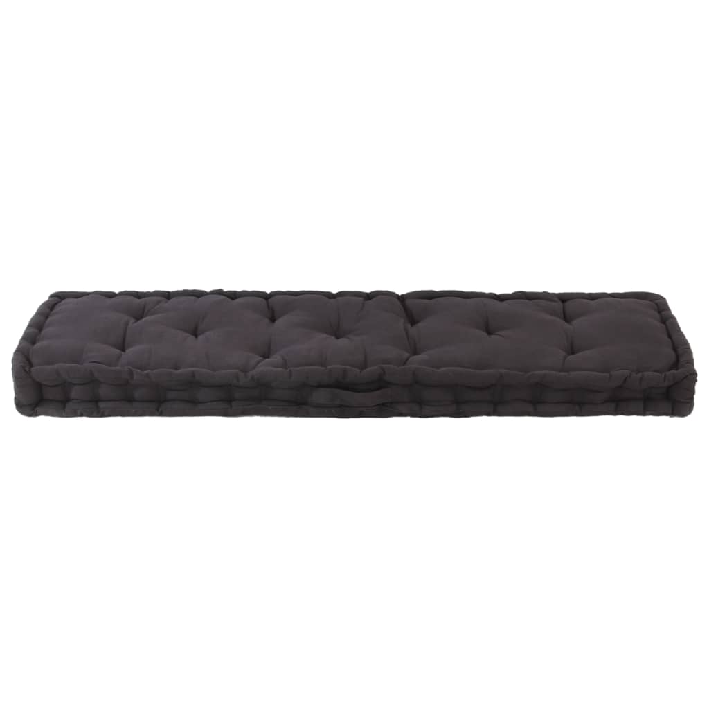 Vidaxl palletvloerkussen 120x40x7 cm katoen zwart