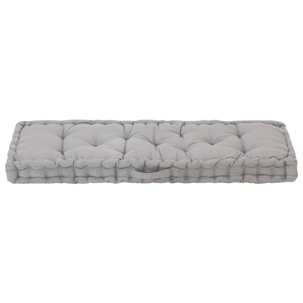 Vidaxl palletvloerkussen 120x40x7 cm katoen grijs