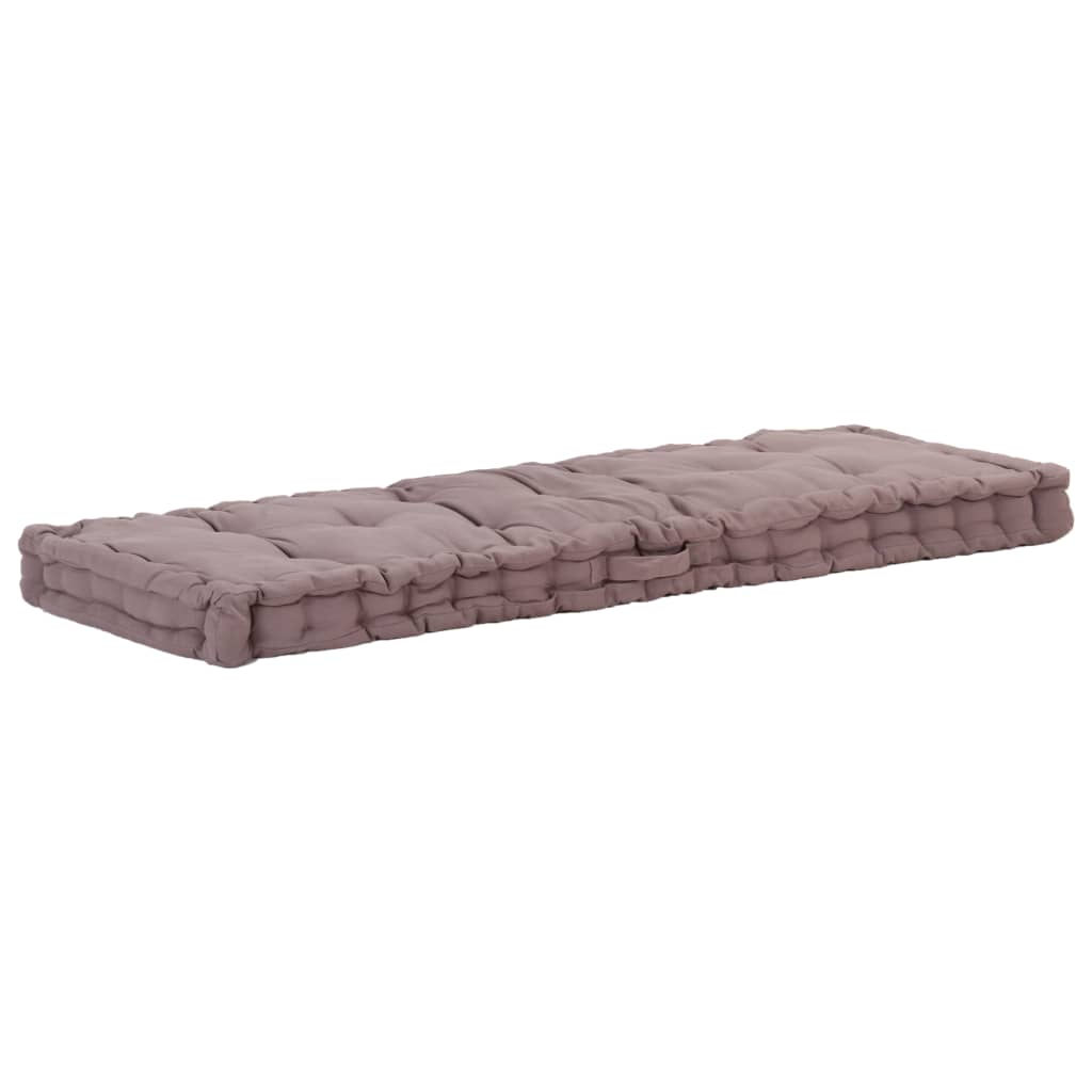 Vidaxl palletvloerkussen 120x40x7 cm katoen taupe