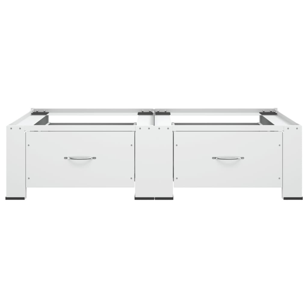 Vidaxl wasmachine- en drogerverhoger dubbel met lades wit