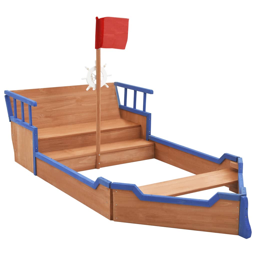 VidaXL Zandbak piratenschip 190x94,5x101 cm vurenhout