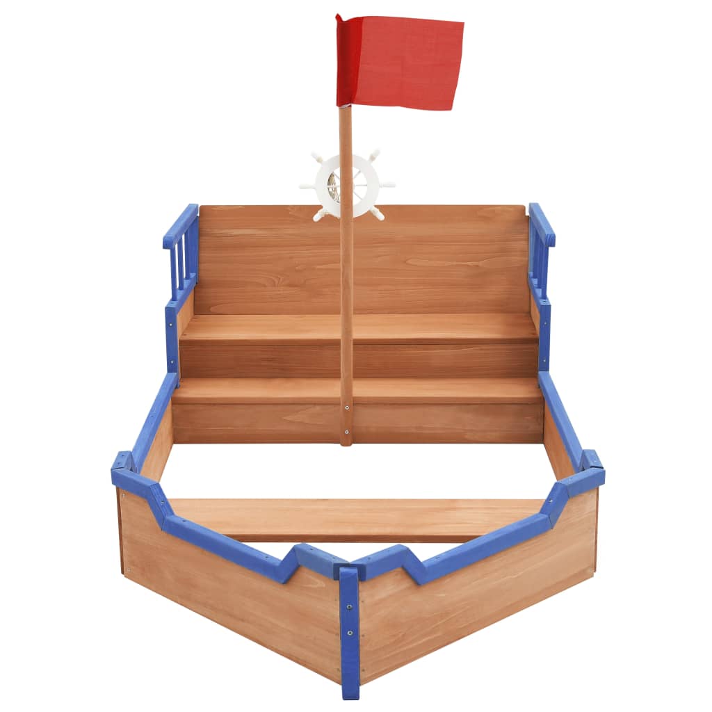 VidaXL Zandbak piratenschip 190x94,5x101 cm vurenhout