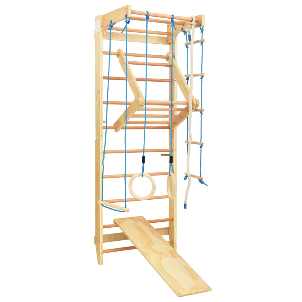VidaXL Binnenklimset met ladders en ringen hout
