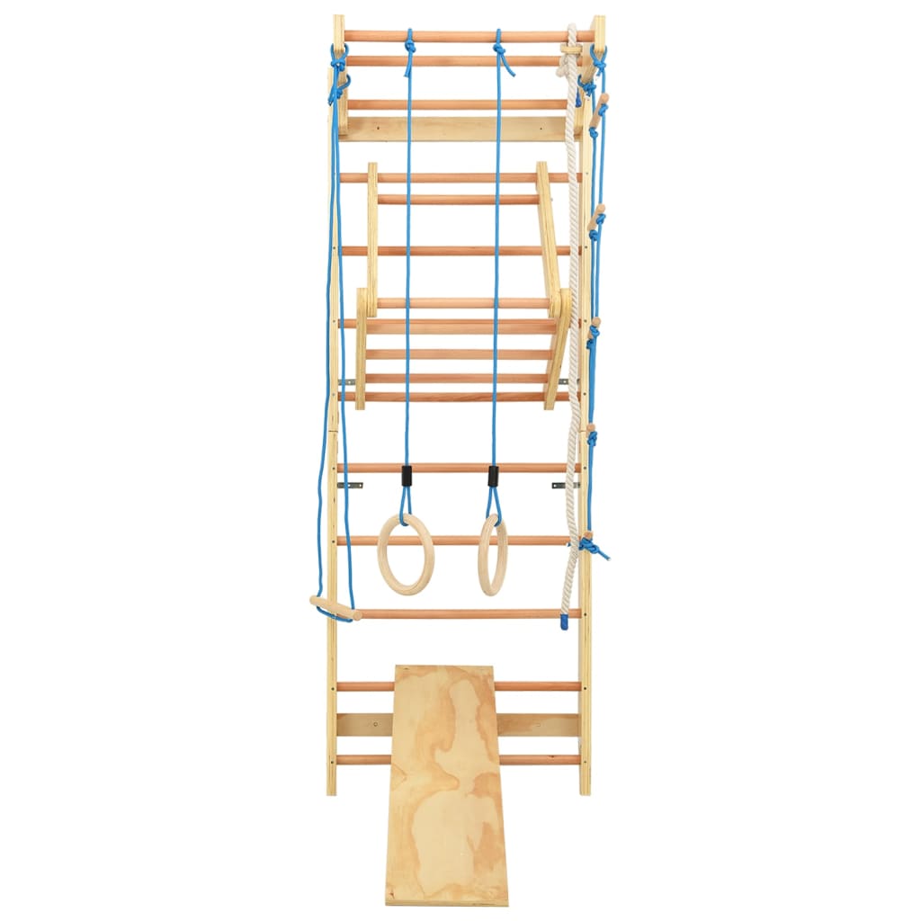 VidaXL Binnenklimset met ladders en ringen hout
