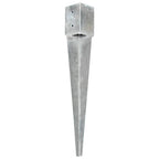 Vidaxl grondpinnen 2 st 10x10x76 cm gegalvaniseerd staal zilverkleurig
