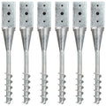 Vidaxl grondpinnen 6 st 7x7x56 cm gegalvaniseerd staal zilverkleurig