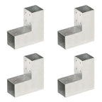 Vidaxl paalverbindingen 4 st l-vorm 71x71 mm gegalvaniseerd metaal