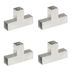 Vidaxl paalverbindingen 4 st t-vorm 71x71 mm gegalvaniseerd metaal